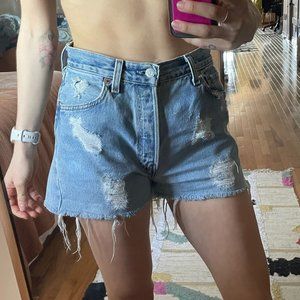 Vintage Levi 501 High Waist Light Denim Shorts